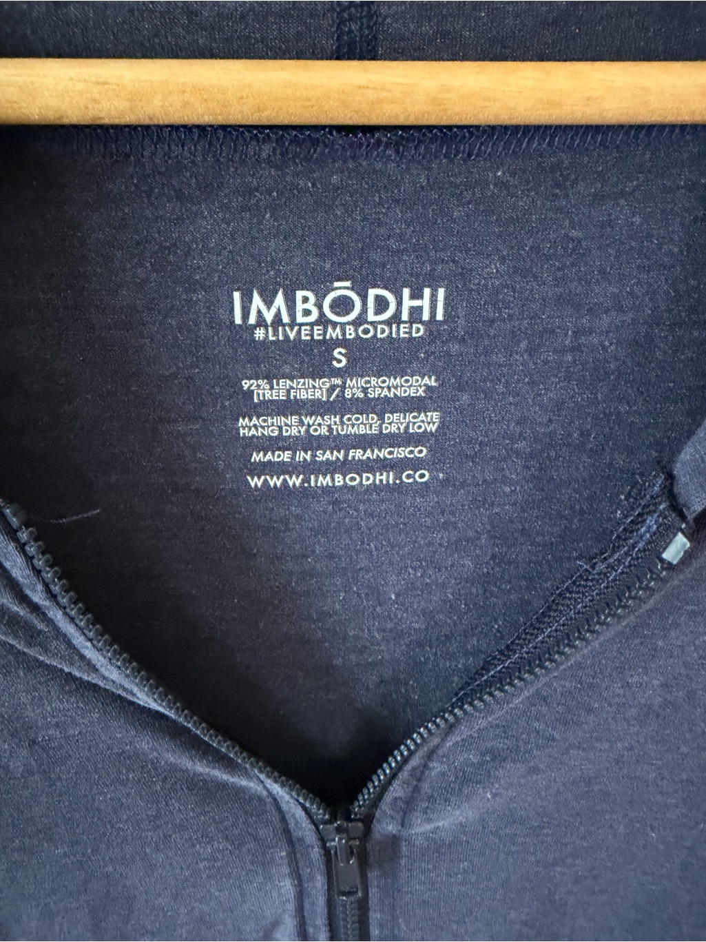 Imbodhi Navy Blue Hooded Short Sleeve Jumpsuit Romper Size Small — image 2 of 8
